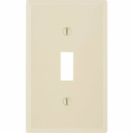 LEVITON 1-Gang Plastic Toggle Switch Wall Plate, Ivory 020-86001